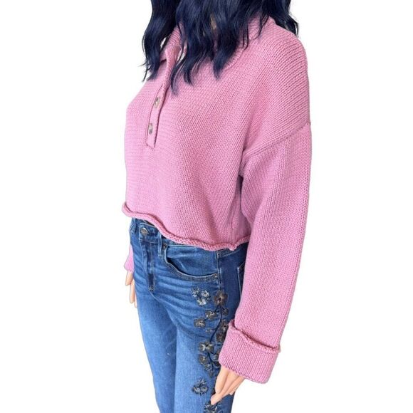 Show Me Your Mumu Crawford Collared Cropped Knit Sweater - Picture 4 of 6